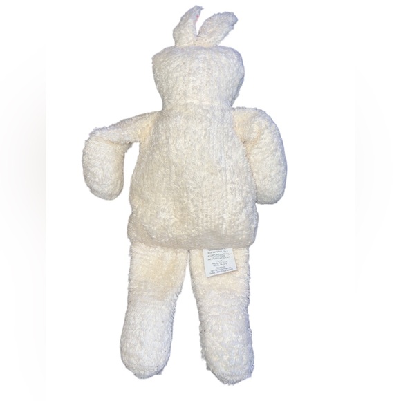 Rare Terry cloth White Pink Bunny Rabbit Bean Bag Plush Woof & Poof - Picture 4 of 4